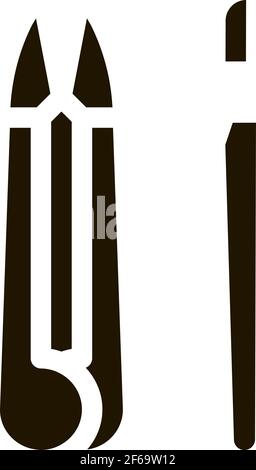 leather craft instruments icon Vector Glyph Illustration Stock Vector