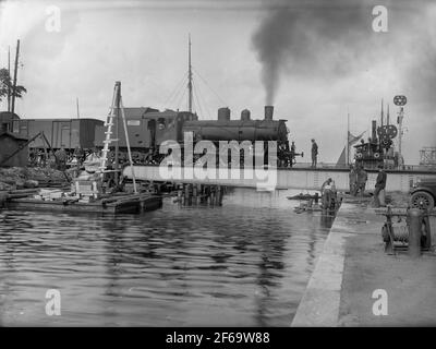 State Railways, SJ TB 890. Steam locomotive with freight trains. Last ...