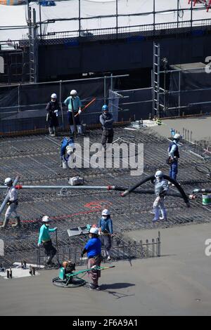 Large construction site in Tokyo, Japan Stock Photo