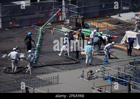 Large construction site in Tokyo, Japan Stock Photo