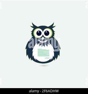 owl vector on the top, logo and bussines Stock Photo