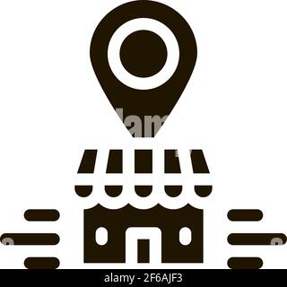 franchise building location gps mark icon vector outline illustration ...