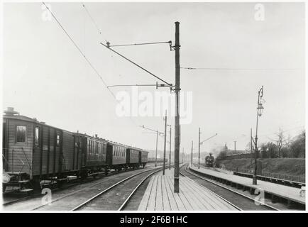 Tomteboda station. The train set consists of the State Railways, SJ F2A ...