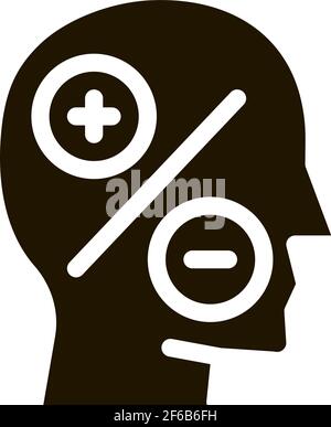 human head plus minus icon vector outline illustration Stock Vector ...