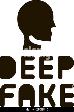 deepfake human face icon vector outline illustration Stock Vector Image ...