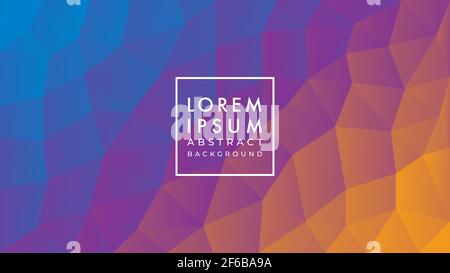 Dark multicolor low poly pattern vector illustration. Abstract geometric background design template. Blue purple brown beige color gradient. Stock Vector