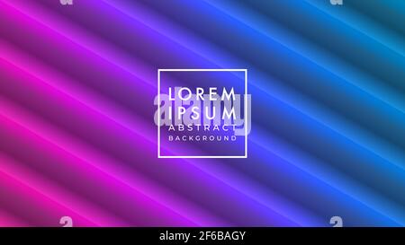 Colorful diagonal pipe shape vector illustration. Abstract background design template. Magenta pink purple blue. Dark cyberpunk multicolor gradient. Stock Vector