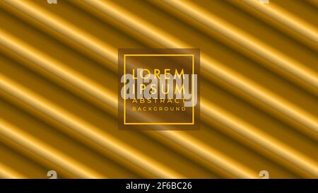 Vector illustration of diagonal golden pipe pattern. Abstract background design template. Metallic gold color gradient. Stock Vector