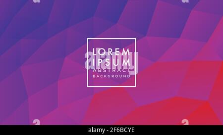 Low poly pattern vector illustration. Abstract geometric background design template. Red purple dark cyberpunk dystopian color gradient. Stock Vector