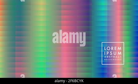 Vintage retro disco light vector illustration. Tiled rectangle shape pattern. Faded multicolor gradient. Abstract background design template. Stock Vector