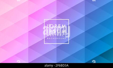 Vector illustration of tile triangle and diamond shape pattern. pink purple blue soft color gradient. Multicolor abstract geometric background design Stock Vector
