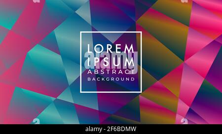 Random geometric pattern vector illustration. Dark cyberpunk color gradient. Abstract puzzle background design template. purple, pink, magenta, violet Stock Vector