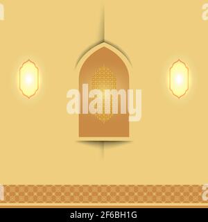 Modern luxury golden Islamic square template layout background post card. social media and template banner design for Ramadan, Al-Adha and Al-Fitr. Stock Vector