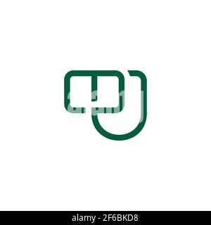 letter mu simple linked line geometric flat logo vector Stock Vector