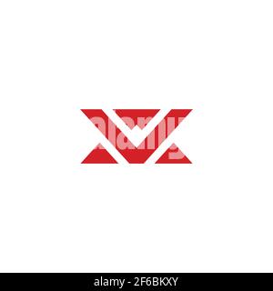 letter wv abstract simple triangles logo vector Stock Vector