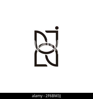 letter jn linked geometric simple logo vector Stock Vector