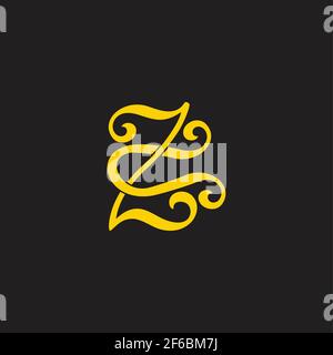 letter zu simple flat overlapping link logo vector Stock Vector