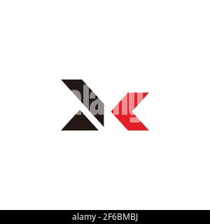 letter mk geometric simple arrow triangle logo vector Stock Vector