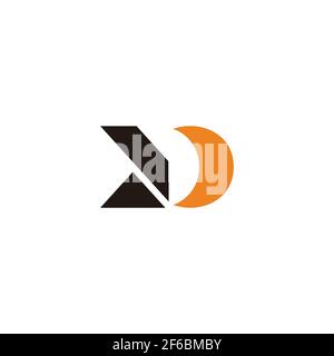 letter md moon shape abstract geometric logo vector Stock Vector