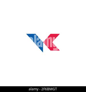 letter vk motion arrow geometric colorful logo vector Stock Vector