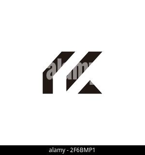 letter rk simple geometric linear logo vector Stock Vector
