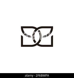 letter de 3d overlapping line flat logo vector Stock Vector