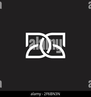 letter dg linked overlapping logo vector Stock Vector
