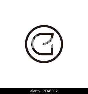 letter ge abstract linear geometric logo vector Stock Vector