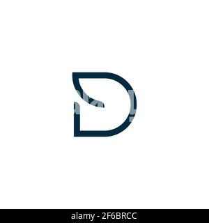 letter ld simple geometric line monogram logo vector Stock Vector