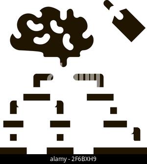 brain label hierarchy chart icon Vector Glyph Illustration Stock Vector