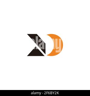 letter md moon shape abstract geometric logo vector Stock Vector