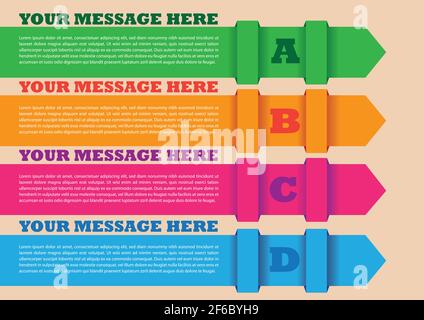 Vector paper arrows infographic, banners diagram, labels graph ...