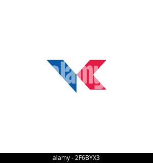 letter vk motion arrow geometric colorful logo vector Stock Vector