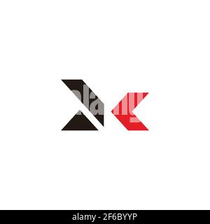 letter mk geometric simple arrow triangle logo vector Stock Vector