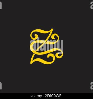letter zu simple flat overlapping link logo vector Stock Vector
