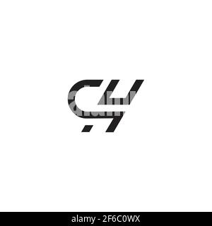 abstract letter ch simple geometric line logo vector Stock Vector
