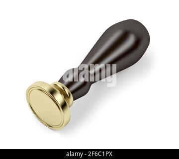 Wax seal stamp tool isolated on white background Stock Photo