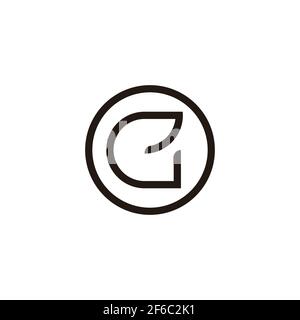 letter ge abstract linear geometric logo vector Stock Vector