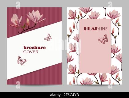 Modern vector templates for brochure cover in A4 Stock Vector