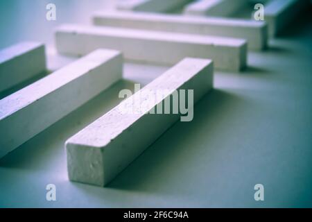 White chalk marker. Design, geometry, abstract, minimalism, background. Stock Photo