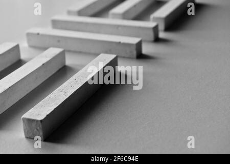 White chalk marker. Design, geometry, abstract, minimalism, background. Stock Photo