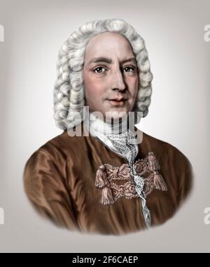 Daniel Bernoulli 1700-1782 Swiss Mathematician Physicist Stock Photo