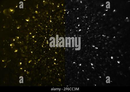 Yellow and gray bokeh blurred abstract background. Space for your text. Stock Photo