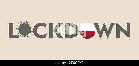Lockdown as an effort to prevent the spread of the corona virus. Coronavirus pandemic puts countries on lockdown. Lockdown concept for virus outbreak. Stock Vector