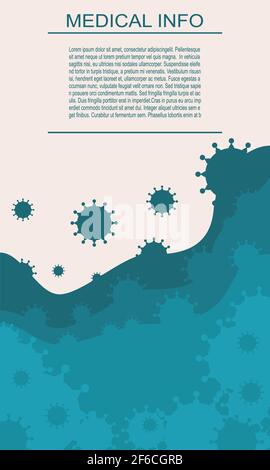 Brochure, report or flyer design background. Medical industry, biotechnology and biochemistry. Scientific medical designs. Virus diseases conceptual i Stock Vector