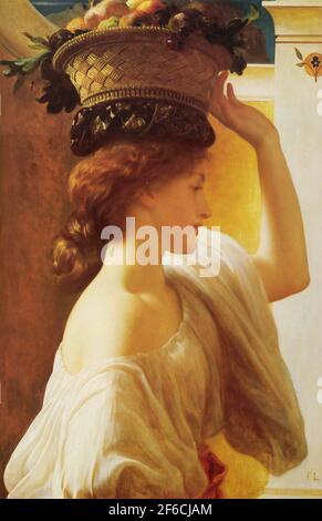 Frederic Leighton - Eucharis Girl Basket Fruit 1863 Stock Photo