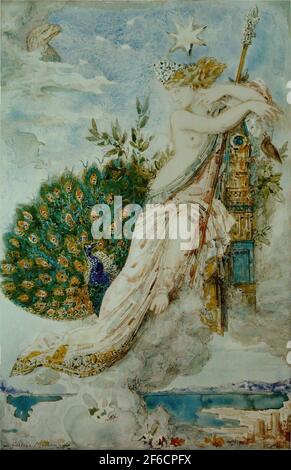 The Peacock complaining to Juno 1881 by Gustave Moreau Stock Photo - Alamy