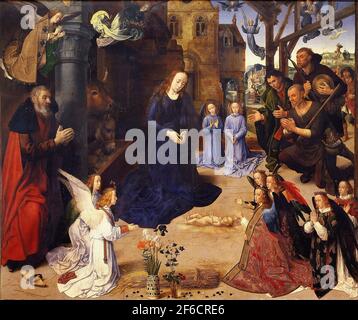 Hugo van der Goes - Portinari Tryptich Middle Panel 1478 Stock Photo