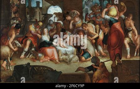Joachim Wtewael - Adoration Shepherds 1625 Stock Photo