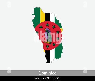 Vector map Dominica and Roseau. Country and capital. Isolated vector ...